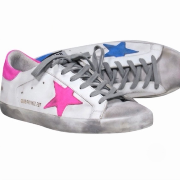 Golden Goose Shoes - Golden Goose Women’s Superstar Limited Edition Mismatched Sneakers Blue Pink 7